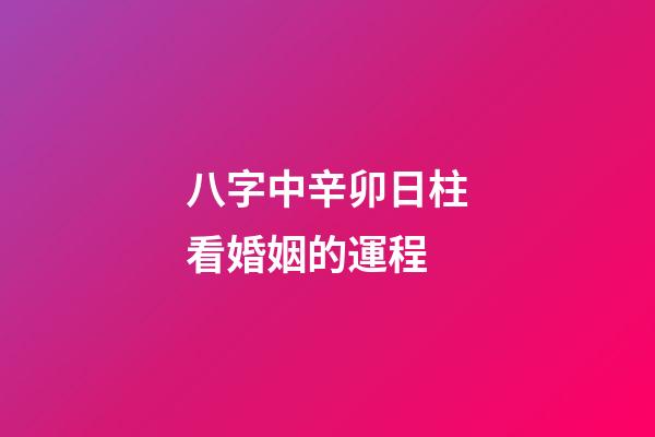 八字中辛卯日柱看婚姻的運程 (八字中辛卯日柱看婚姻的運程怎么看)-第1張-觀點-玄機派